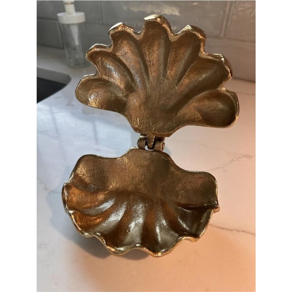 Threshold Brass Shell Hand Towel Holder with Hinge - Picture 4 of 8